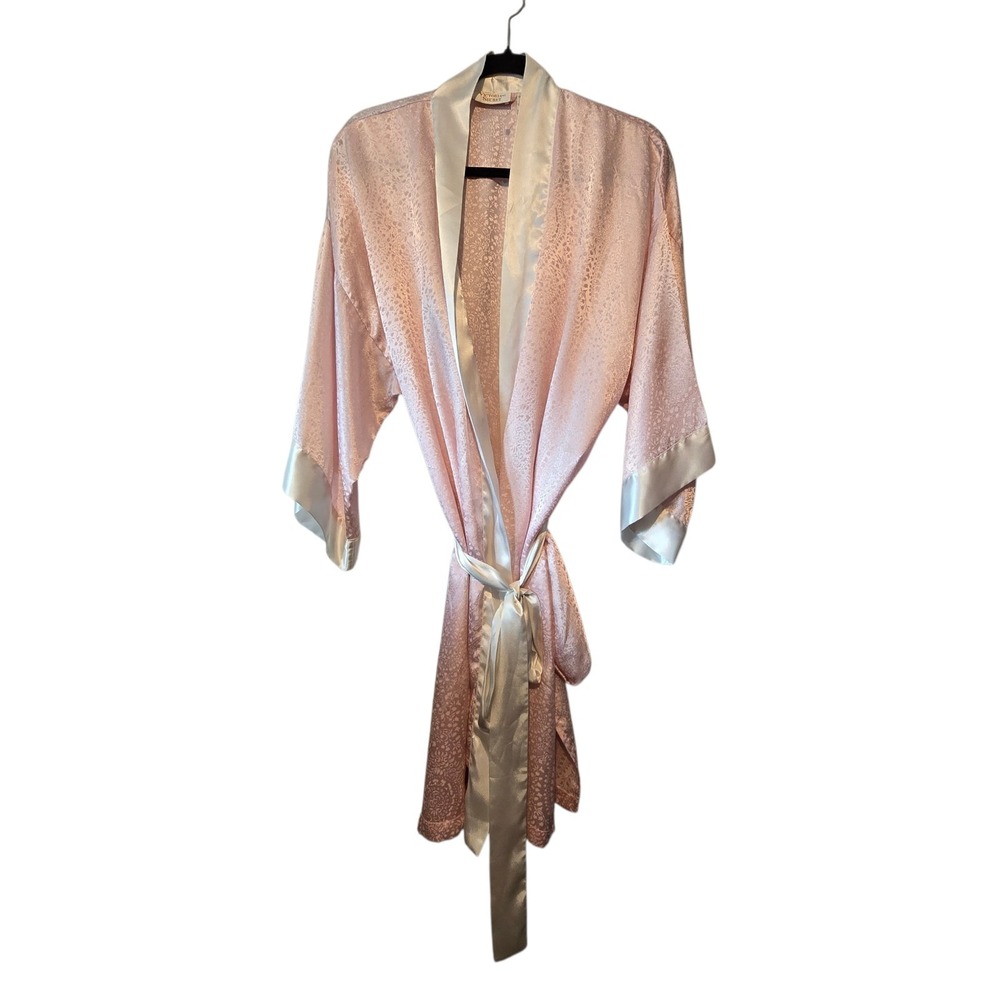 Vintage Victoria Secret Gold Label Robe Womens OS One Size Pink Belt Coquette